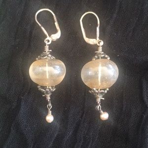 Venetian glass bead earrings